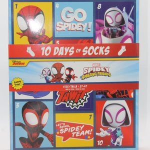 2021 Limited Edition Spidey Amazing Friends 10 Days Of Socks 2T-4T